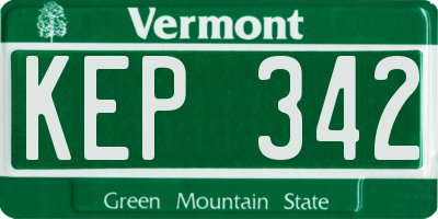 VT license plate KEP342