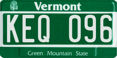 VT license plate KEQ096