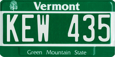 VT license plate KEW435