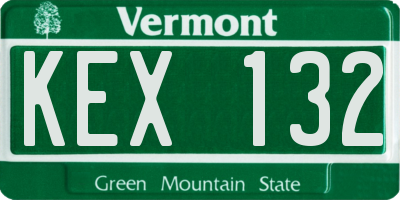 VT license plate KEX132