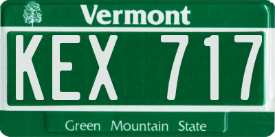 VT license plate KEX717