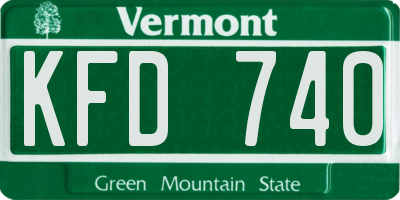 VT license plate KFD740
