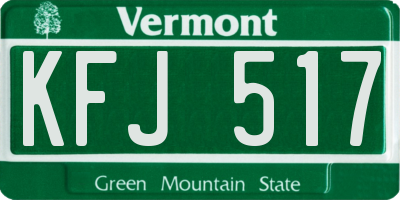 VT license plate KFJ517