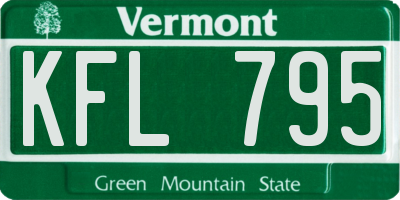 VT license plate KFL795