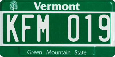 VT license plate KFM019
