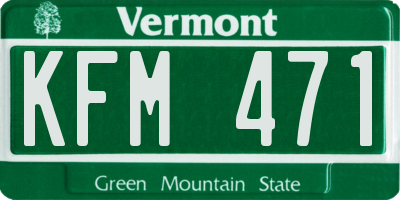 VT license plate KFM471