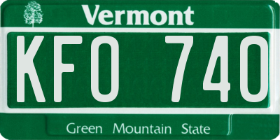 VT license plate KFO740