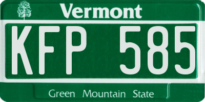 VT license plate KFP585