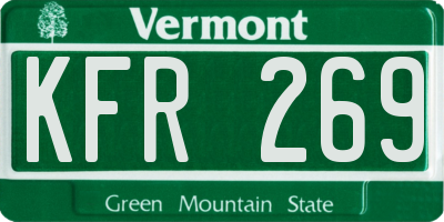 VT license plate KFR269