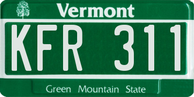 VT license plate KFR311