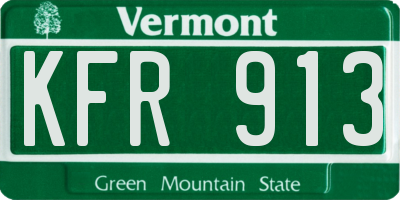 VT license plate KFR913