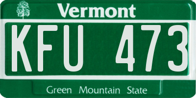 VT license plate KFU473