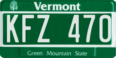 VT license plate KFZ470
