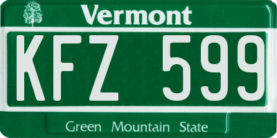 VT license plate KFZ599