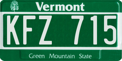 VT license plate KFZ715