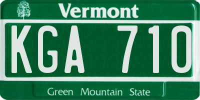 VT license plate KGA710