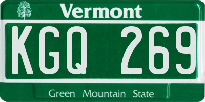 VT license plate KGQ269