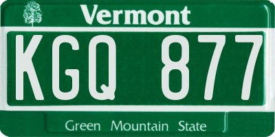 VT license plate KGQ877