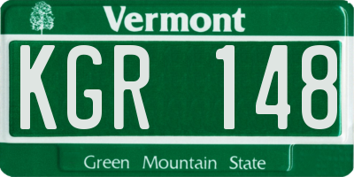 VT license plate KGR148