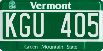 VT license plate KGU405