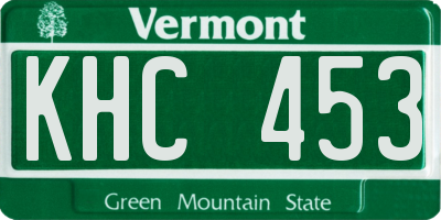 VT license plate KHC453