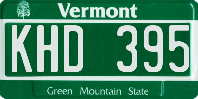 VT license plate KHD395