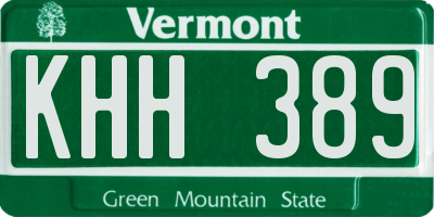 VT license plate KHH389
