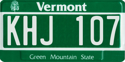 VT license plate KHJ107