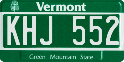 VT license plate KHJ552