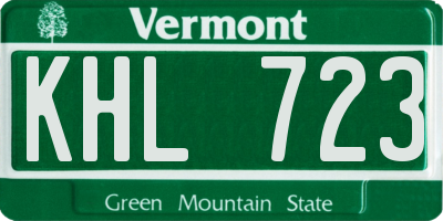 VT license plate KHL723