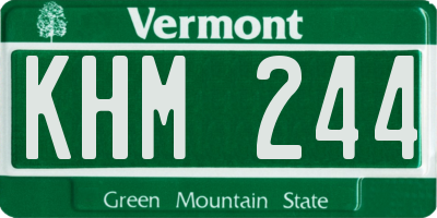 VT license plate KHM244