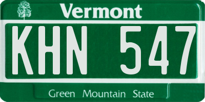 VT license plate KHN547