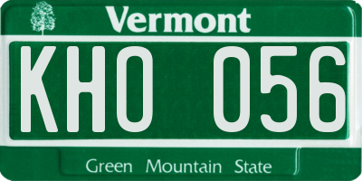 VT license plate KHO056