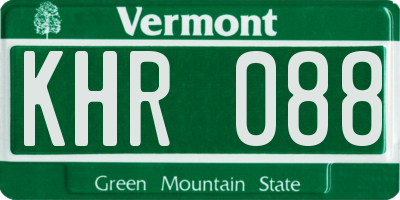 VT license plate KHR088