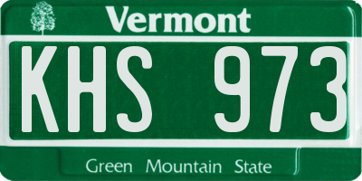 VT license plate KHS973