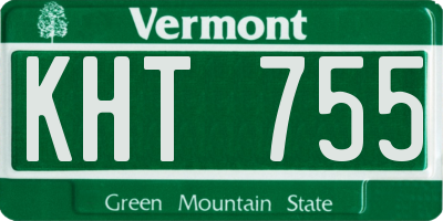 VT license plate KHT755