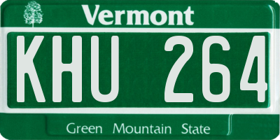 VT license plate KHU264