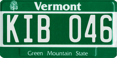 VT license plate KIB046