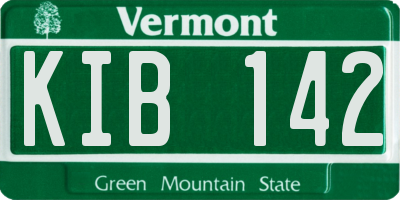 VT license plate KIB142