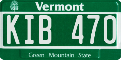 VT license plate KIB470