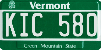 VT license plate KIC580