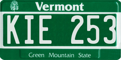 VT license plate KIE253