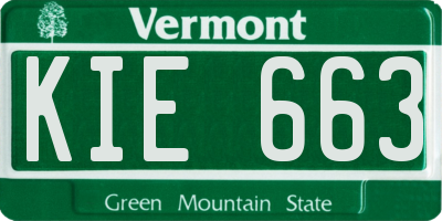 VT license plate KIE663