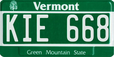 VT license plate KIE668