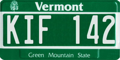 VT license plate KIF142