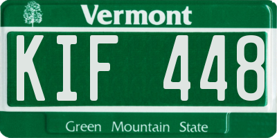 VT license plate KIF448