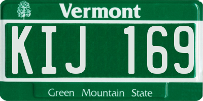 VT license plate KIJ169