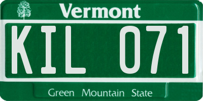 VT license plate KIL071