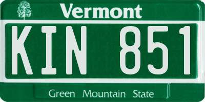 VT license plate KIN851