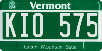 VT license plate KIO575
